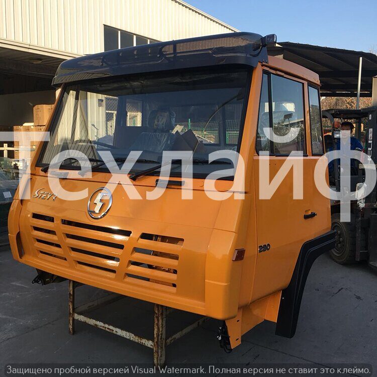 Кабина Shaanxi / Shacman SX3254 Steyr Orlan в сборе оранжевая/жёлтая, самосвал